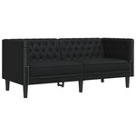 vidaXL Canapé Chesterfield Argyle Noir 174 x 74.5 x 70.5 cm Faux cuir