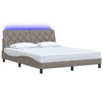 vidaXL Cadre de lit avec LED sans matelas taupe 160x200 cm tissu