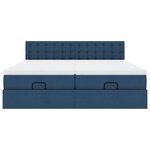 VidaXL Cadre de lit ottoman avec matelas bleu 200x200cm tissu