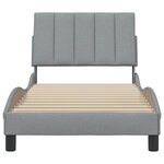 vidaXL Cadre de lit sans matelas Hanko gris clair 90x200 cm tissu
