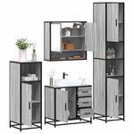 vidaXL Ensemble de meubles de salle de bain 4 Pièces sonoma gris