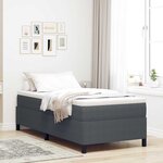 vidaXL Cadre de lit Gris foncé 90 x 190 cm Tissu en velours côtelé