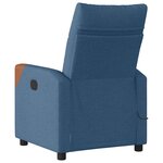 vidaXL Fauteuil inclinable de massage électrique Bleu Tissu