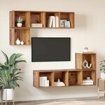 vidaXL Ensemble meuble TV 4 Pièces Bois Ancien Bois d'ingénierie