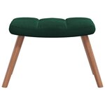 vidaXL Chaise à bascule avec repose-pied Vert foncé Velours