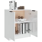 vidaXL Buffet Blanc brillant 60x30x70 cm Bois d'ingénierie