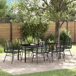 vidaXL Ensemble de salle à manger pour jardin 7 Pièces Noir polyrotin