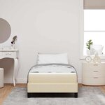 vidaXL Lit à ressorts avec matelas Crème 90 x 190 cm tissu