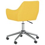 vidaXL Chaises pivotantes à manger lot de 2 jaune tissu