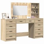 vidaXL Table de Toilette 3 Pièces Chêne Sonoma Bois d'ingénierie