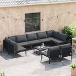 vidaXL Ensemble de canapé de jardin Anthracite Acier