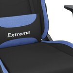 vidaXL Chaise de jeu de massage Noir et bleu Tissu