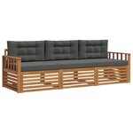 vidaXL Ensemble de canapés d'extérieur 3 Pièces Naturel et Anthracite