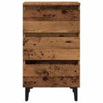 vidaXL Table de chevet avec pieds en métal vieux bois 40x35x69 cm