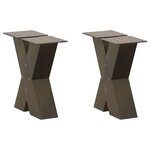 vidaXL Pieds de table basse en forme de X  2 pièces  acier naturel  40 x (30-31) cm