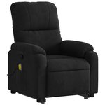 vidaXL Fauteuil inclinable de massage noir tissu microfibre