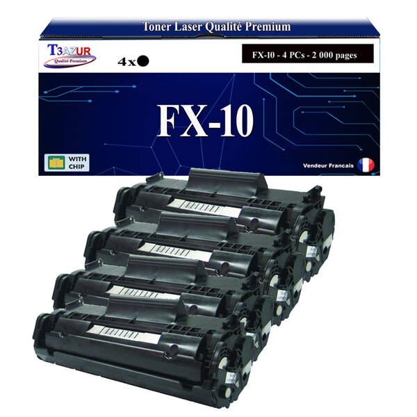 T3AZUR -4x Toners compatibles avec Canon FX10 (0263B002) pour Canon MF4140  MF4150  MF4270  MF4320D  MF4330D  MF4340D  MF4350D