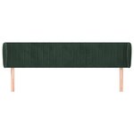 vidaXL Tête de lit avec oreilles Vert foncé 163x23x78/88 cm Velours