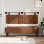 vidaXL Tête de lit suspendue Avec lumière LED Marron PU antique
