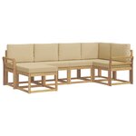 vidaXL Ensemble de canapés d'extérieur 6 pc Blanc et Beige Polyester
