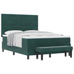 vidaXL Lit à ressorts avec tête de lit Vert foncé 200 x 140 cm Velours