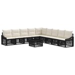 vidaXL Ensemble de canapé de jardin 10 pc Noir polyrotin
