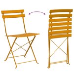 vidaXL Ensemble bistro pliant 3 pc Moutarde Acier