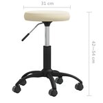 vidaXL Chaise de bureau pivotante crème velours