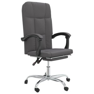 Chaise fauteuil siège pivotante de inclinable de bureau informatique étude similicuir gris 02_0024249