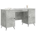 vidaXL Bureau Gris béton 142 5 x 50 x 75 cm Bois d'ingénierie