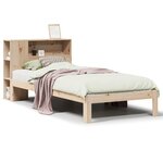vidaXL Lit bibliothèque sans matelas 90x190 cm bois de pin massif