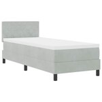 vidaXL Lit à ressort LED avec matelas Gris clair 80 x 200 cm Velours