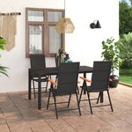 vidaXL Ensemble à manger de jardin 5 Pièces noir et marron