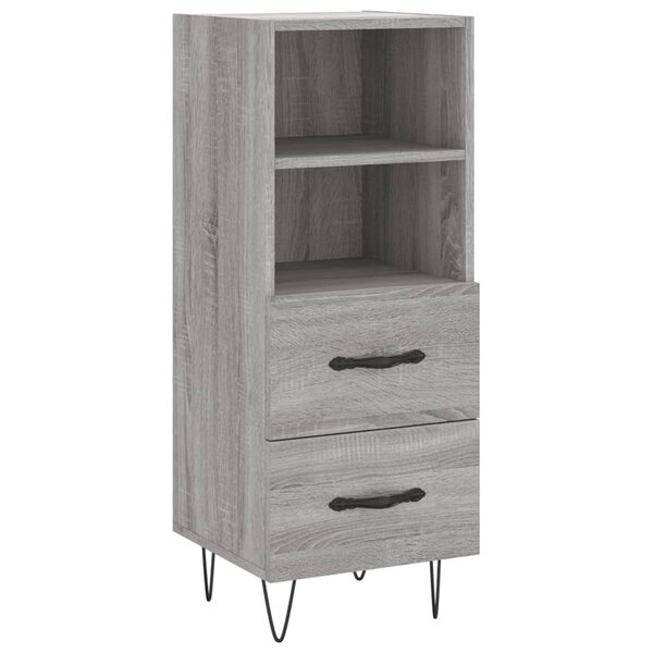 vidaXL Buffet Sonoma gris 34 5x34x90 cm Bois d'ingénierie