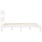 vidaXL Cadre de lit sans matelas blanc bois de pin massif
