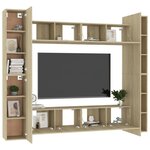 vidaXL Ensemble de meubles TV 8 Pièces Chêne sonoma Bois d'ingénierie
