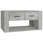 vidaXL Table basse Gris béton 80x50x40 cm Bois d'ingénierie