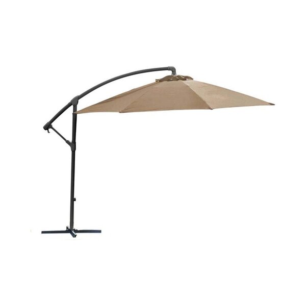 Parasol rond déporté inclinable avec pied en croix