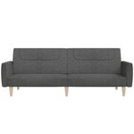 vidaXL Canapé-lit à 2 places gris foncé tissu