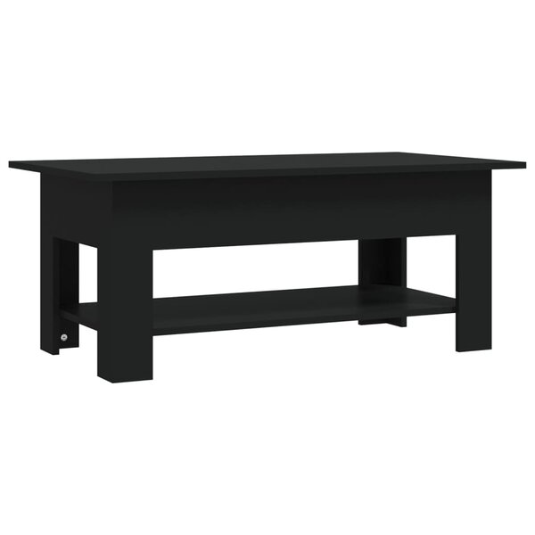 vidaXL Table basse noir 102x55x42 cm bois d'ingénierie