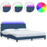 vidaXL Cadre de lit sans matelas Hanko bleu 180x200 cm tissu