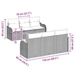 vidaXL Ensemble de canapé de jardin avec coussin 7 Pièces Gris polyrotin