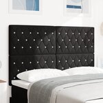 vidaXL Tête de lit boutons cristal tuftés noire 160 cm velours