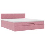VidaXL Cadre de lit ottoman avec matelas rose 180x200 cm velours