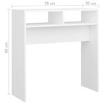 vidaXL Table console blanc 78x30x80 cm bois d'ingénierie