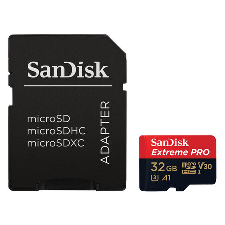Sandisk extreme pro microsdhc uhs-i u3 v30 a1 32 go + adaptateur sd