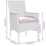 vidaXL Ensemble à manger de jardin et coussins 7 Pièces gris rotin acacia
