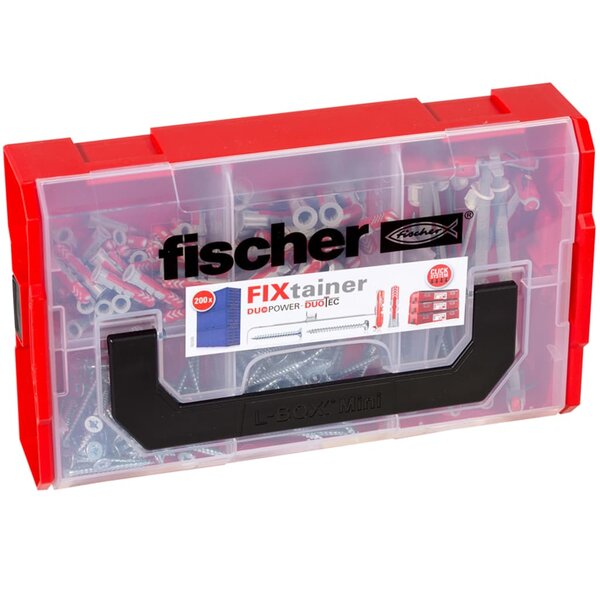Fischer jeu de chevilles avec vis fixtainer duopower/duotec 200 pcs
