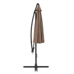 Parasol déporté type Shanghai - diametre 3m - strucutre aluminium avec polyester 220gr - Taupe - HYOTY
