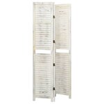 vidaXL Cloison de séparation 3 panneaux Blanc antique 105x165 cm Bois